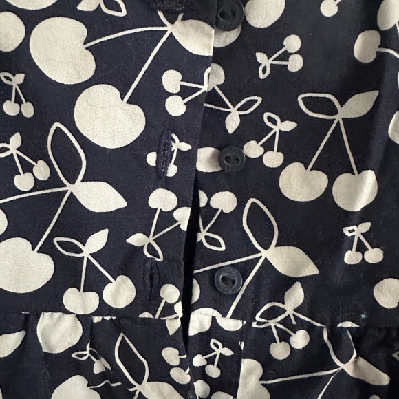 epk Designed in France Toddler Girls Cherry Dress Navy and White 2T - Picture 2 of 4